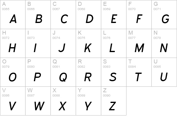 Expressway Rg Italic uppercase A-Z preview