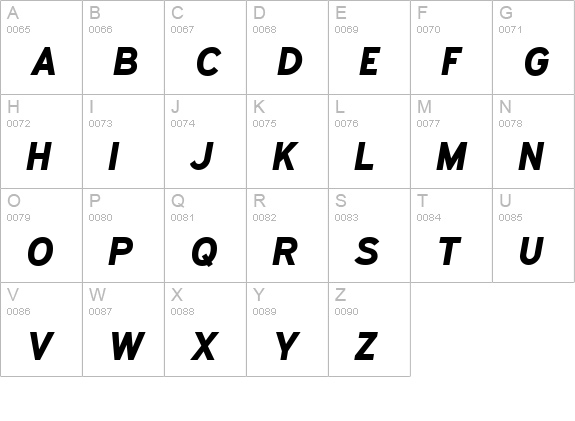 Expressway Xb Italic uppercase A-Z preview