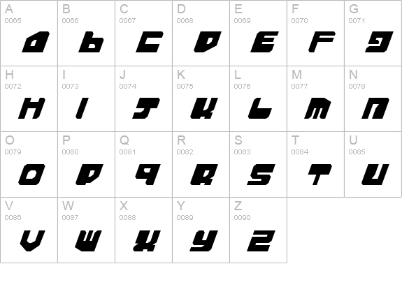 Extechchop uppercase A-Z preview