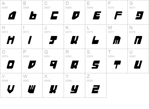 Extechchop Condensed uppercase A-Z preview