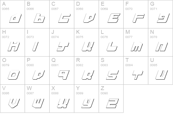 Extechchop Shadow uppercase A-Z preview