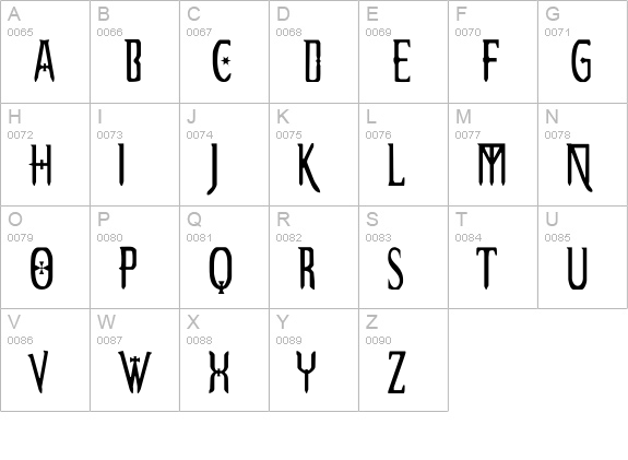 Extemplary uppercase A-Z preview