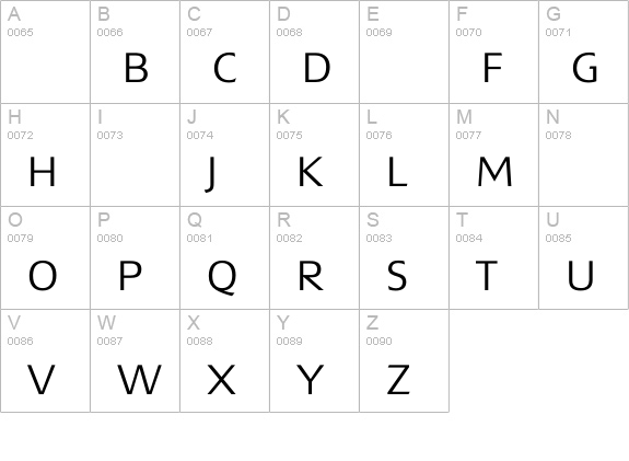 ExtensionLight uppercase A-Z preview