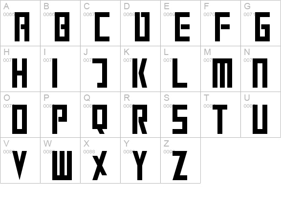 Extinction Event
 uppercase A-Z preview