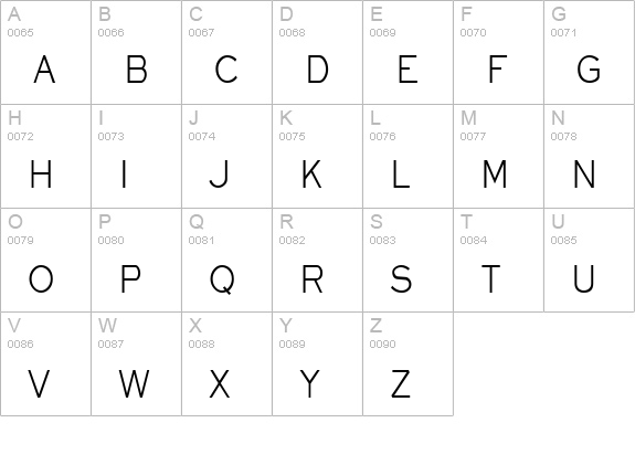 Eye glass Thin Normal uppercase A-Z preview
