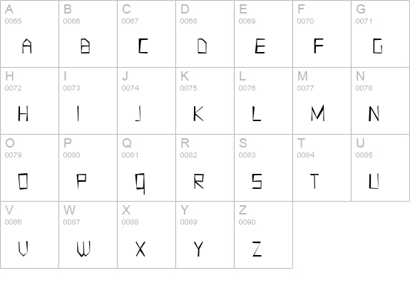 EyebelRuff uppercase A-Z preview