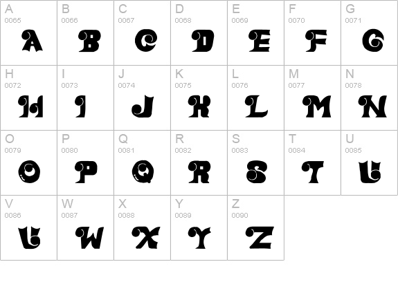 EYEfont uppercase A-Z preview