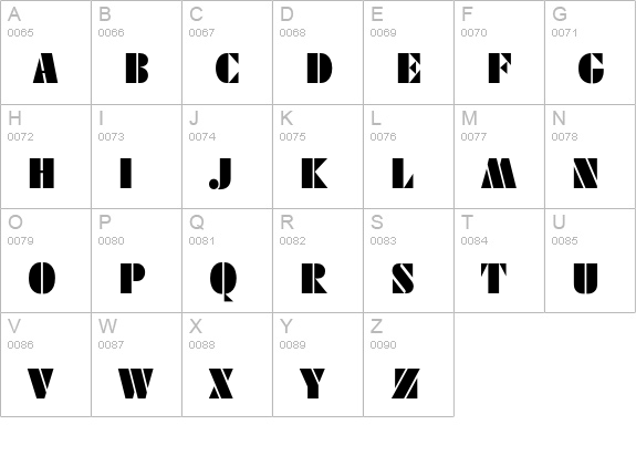 f01200036 uppercase A-Z preview