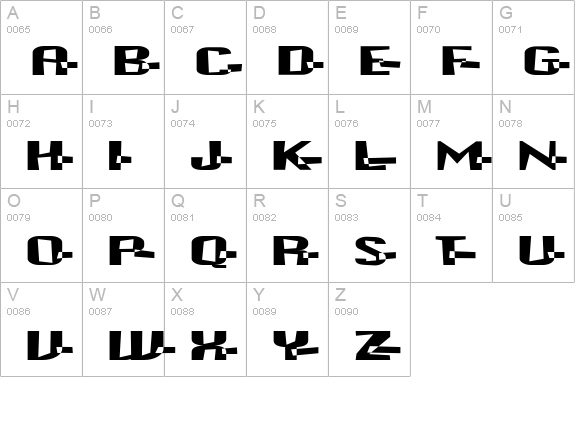 F2FCZYKagoTrans uppercase A-Z preview