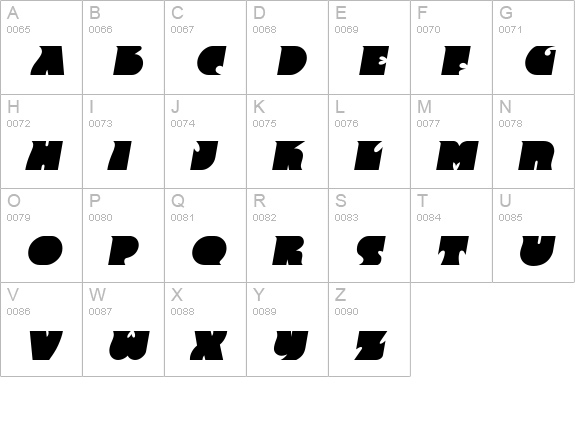F820-Deco-BoldItalic uppercase A-Z preview