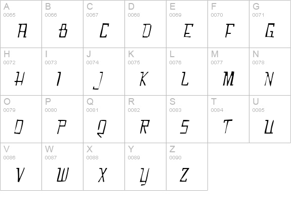Fabian Gaunt Italic uppercase A-Z preview