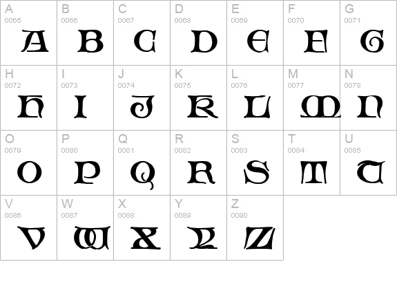 Fabliaux Regular uppercase A-Z preview