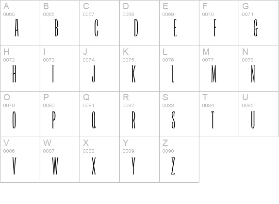 Facade MT Std Condensed uppercase A-Z preview