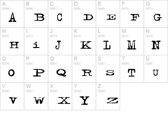 Facelift uppercase A-Z preview