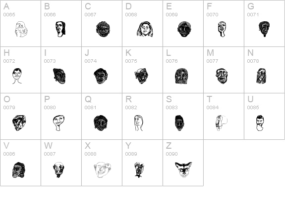 Faces Plain uppercase A-Z preview