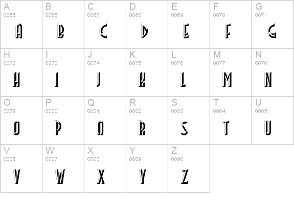 FacetsNF uppercase A-Z preview