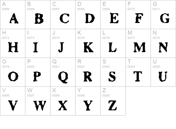 FacsimiledBold uppercase A-Z preview