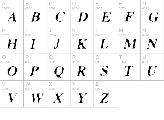 FacsimiledItalic uppercase A-Z preview