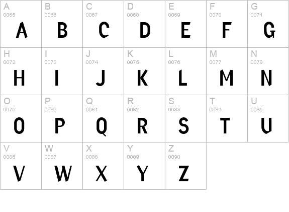 Factory uppercase A-Z preview