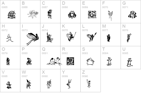 Faerie uppercase A-Z preview