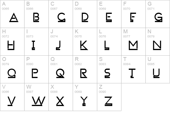 FailedFont 1 Linemorph uppercase A-Z preview