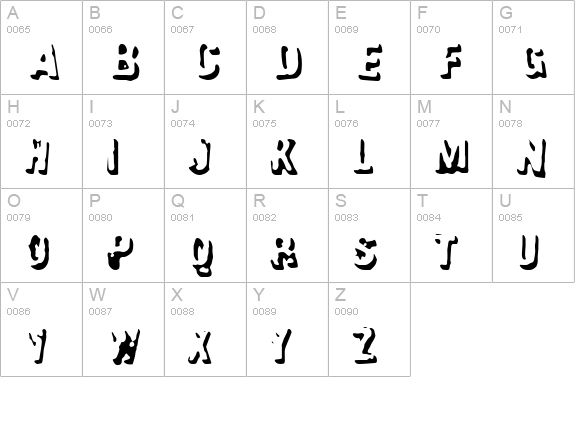 Failure uppercase A-Z preview