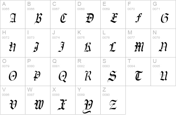 Fains Italic uppercase A-Z preview