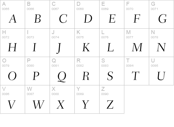 Fairfield LH 45 Caption Light uppercase A-Z preview