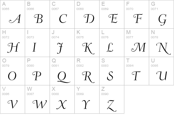 Fairfield LH 46 Swash Light Italic Old Style Figures uppercase A-Z preview