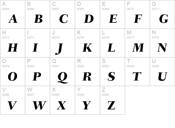 Fairfield LH 86 Heavy Italic uppercase A-Z preview