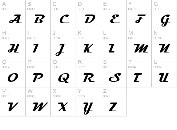 Fairlane uppercase A-Z preview