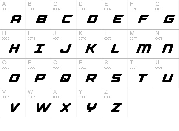 Falcon Punch uppercase A-Z preview