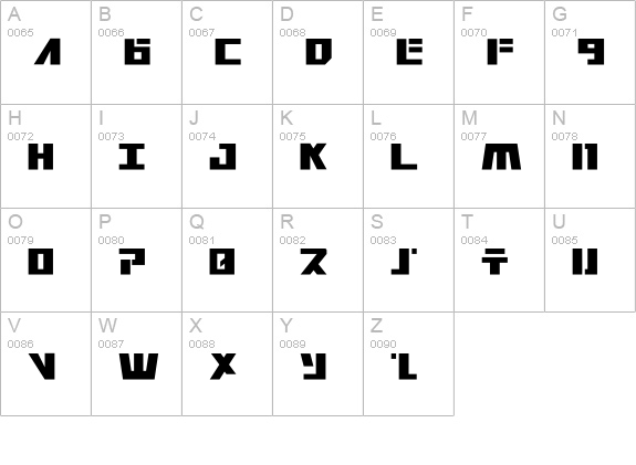 Falconhead uppercase A-Z preview