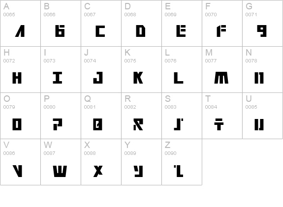 Falconhead Condensed uppercase A-Z preview