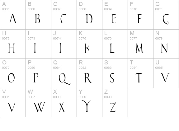 Falconis uppercase A-Z preview