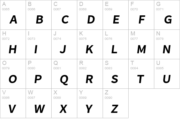 Falling Sky SemiBold Oblique uppercase A-Z preview