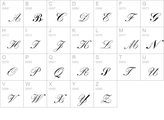 Falseidol-Italic uppercase A-Z preview