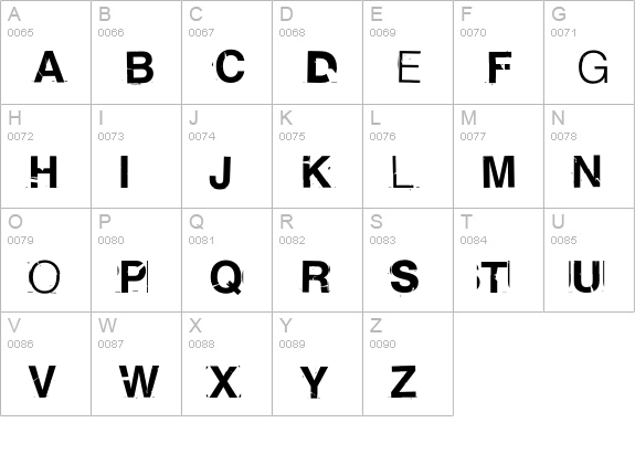 Falseidol-Regular uppercase A-Z preview