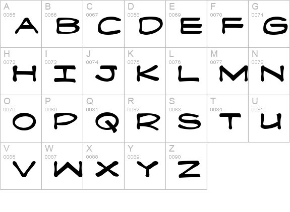 Fanboy Hardcore uppercase A-Z preview