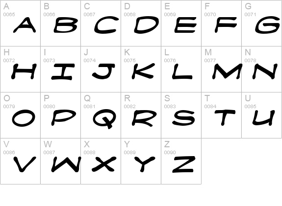 Fanboy Hardcore Italic uppercase A-Z preview