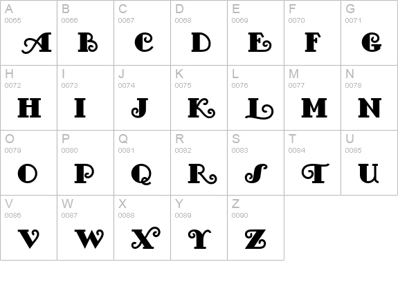 Fancy Pants NF uppercase A-Z preview