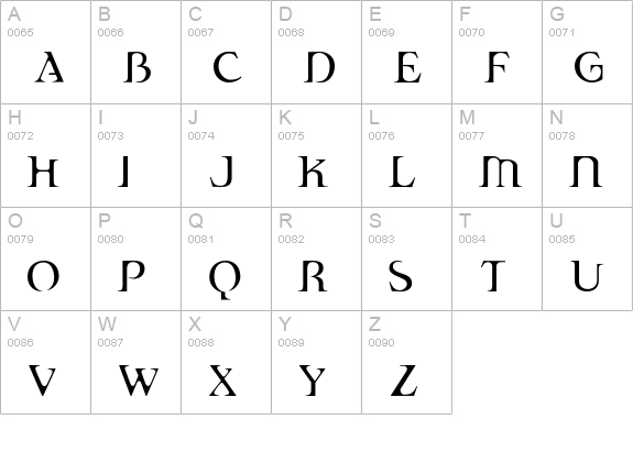 Fandango uppercase A-Z preview