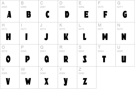 Fanfare Condensed uppercase A-Z preview