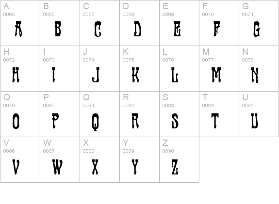 Fanfare MF Fancy uppercase A-Z preview
