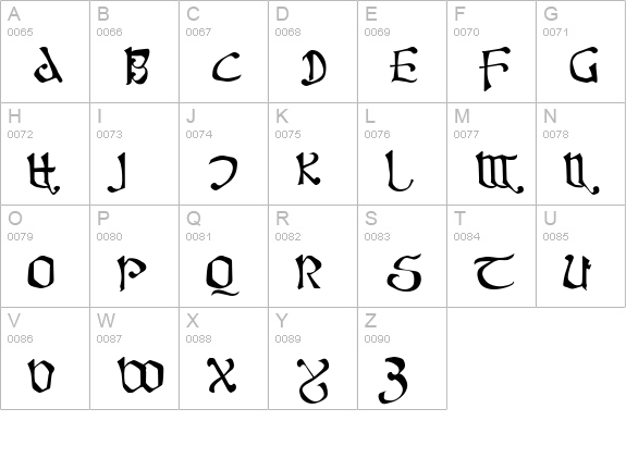 Fanjofey Leoda AH uppercase A-Z preview