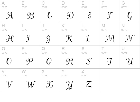 FansiPensleTwo Plain uppercase A-Z preview