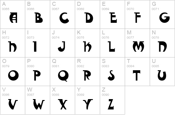 Fantastic MF Modern uppercase A-Z preview