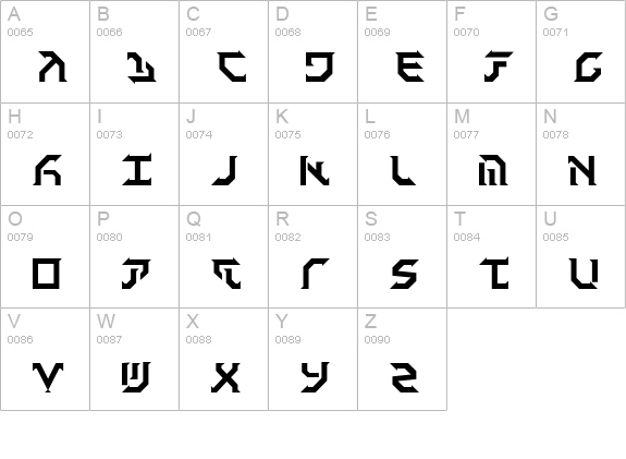 Fantazian uppercase A-Z preview