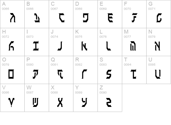 Fantazian Condensed uppercase A-Z preview