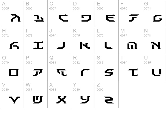 Fantazian Expanded uppercase A-Z preview